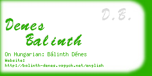 denes balinth business card