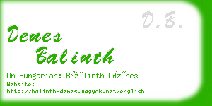 denes balinth business card